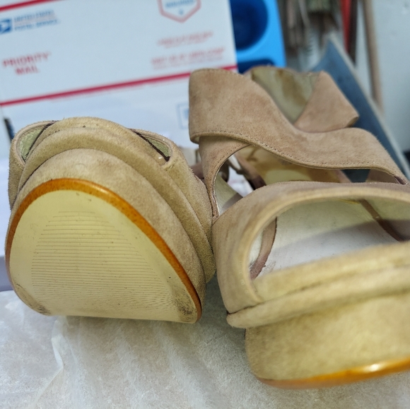 MICHAEL Michael Kors Dune sz 9.5 ELENA Cross Strap Platform Heels - Picture 10 of 13